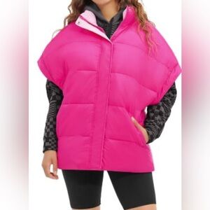 Ugg Sydnee reversible puffer vest Hot pink/ pink oversized fit L/XL